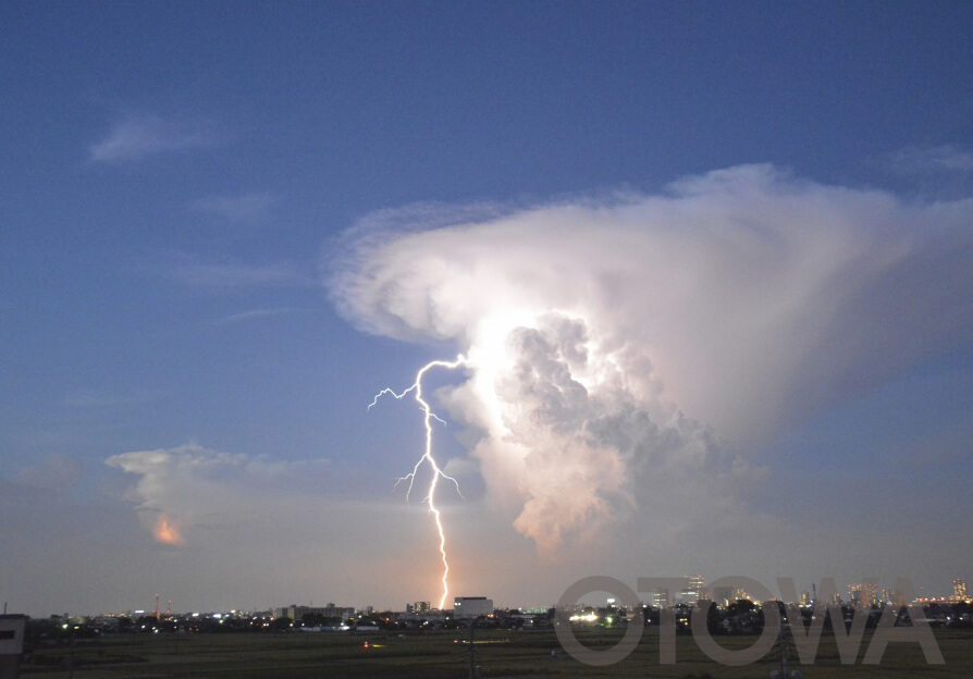 第16回 雷写真コンテスト受賞作品 学術賞 -巨大積乱雲（かなとこ雲）と落雷-